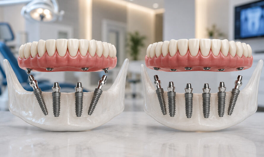 All-on-4 vs. All-on-6 Dental Implants: Which Full-Mouth Permanent Fixed Bridge Option Is Right for You?