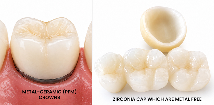 Full Zirconia and Metal-Ceramic (PFM) Crowns